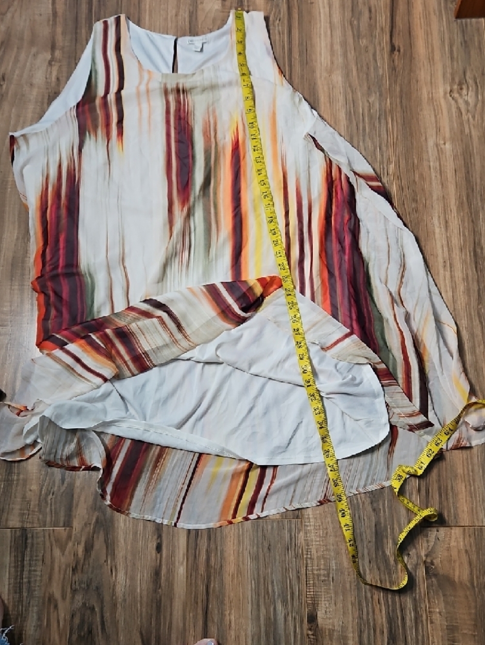Cato Sleeveless Cream Multi-Stripe A-Line Dress 26W/28W - Picture 7 of 8